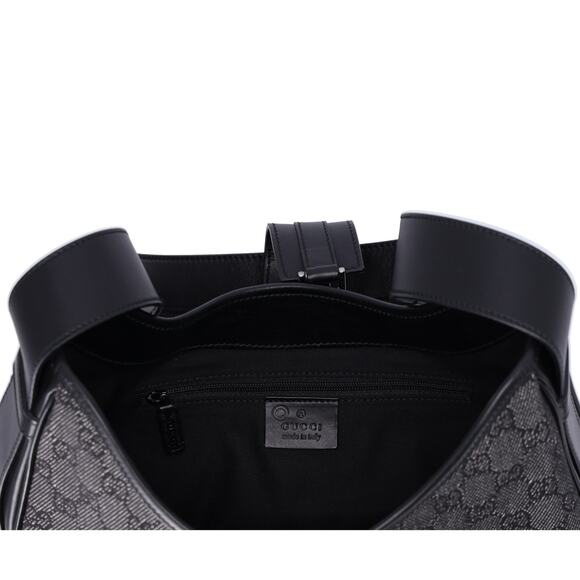 GUCCI GG Shoulder Bag 92736 Black Jacquard Leather Gray - Picture 5 of 7